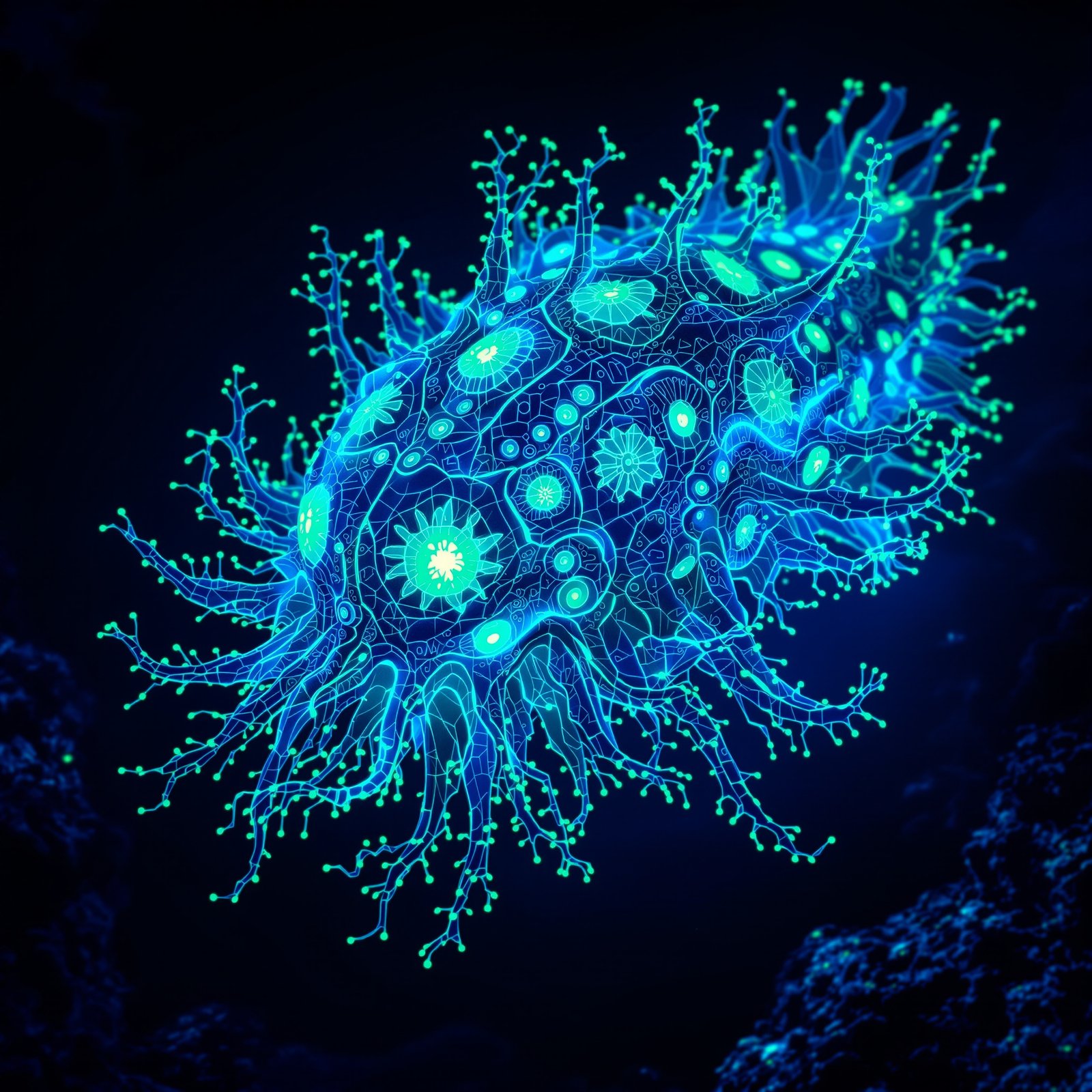 Criatura marina bioluminiscente