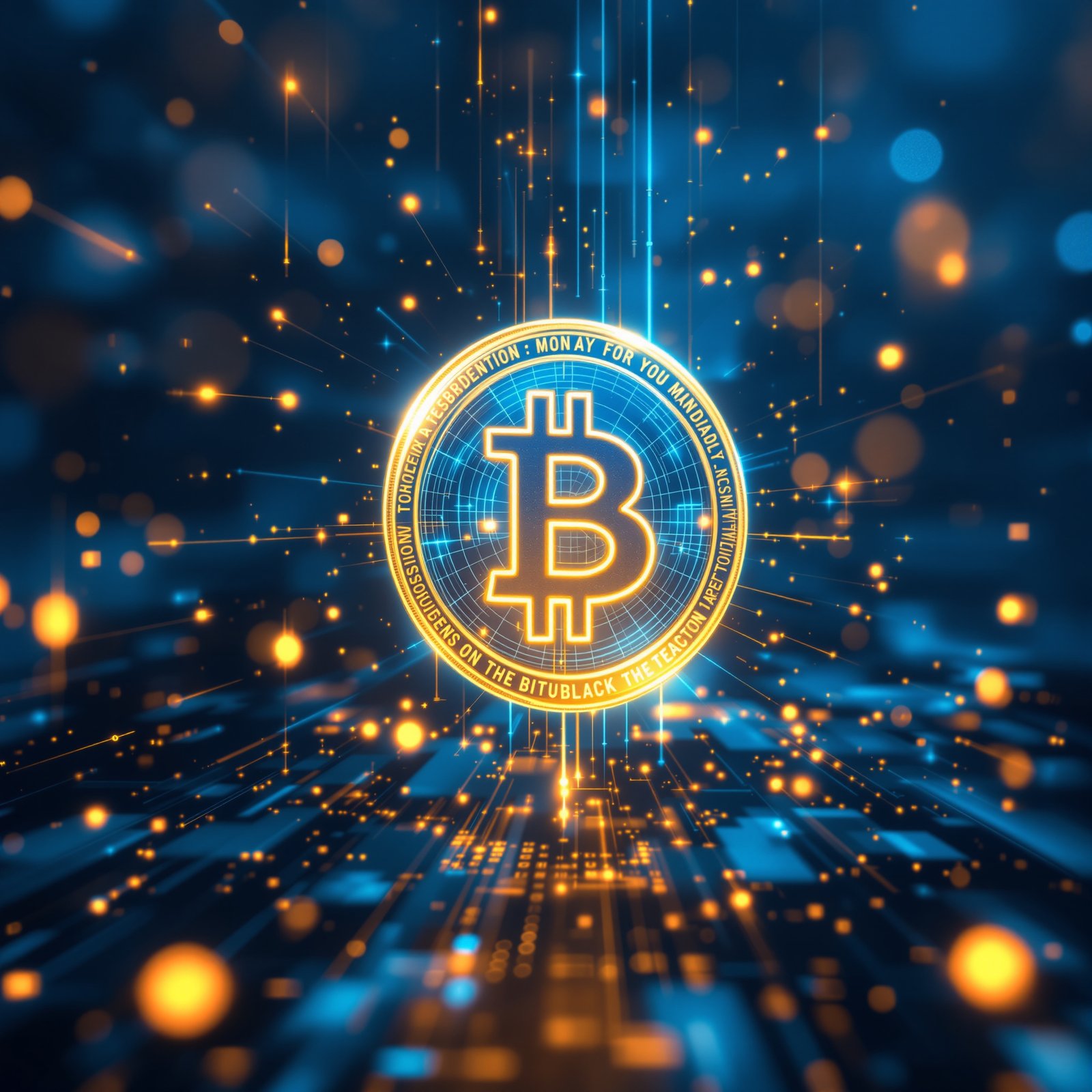 Criptomoneda futurista holograma