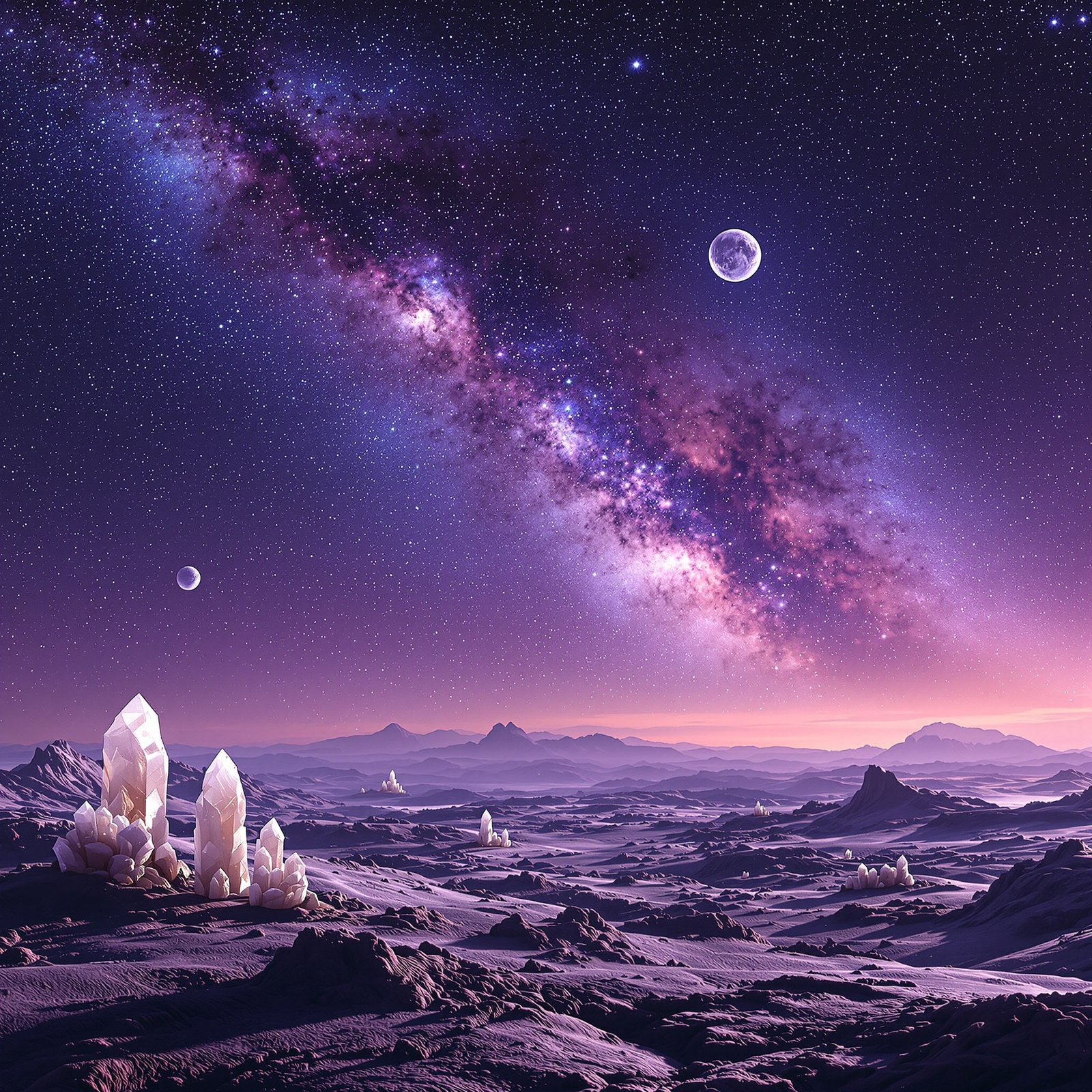 Galaxia espiral vista desde exoplaneta