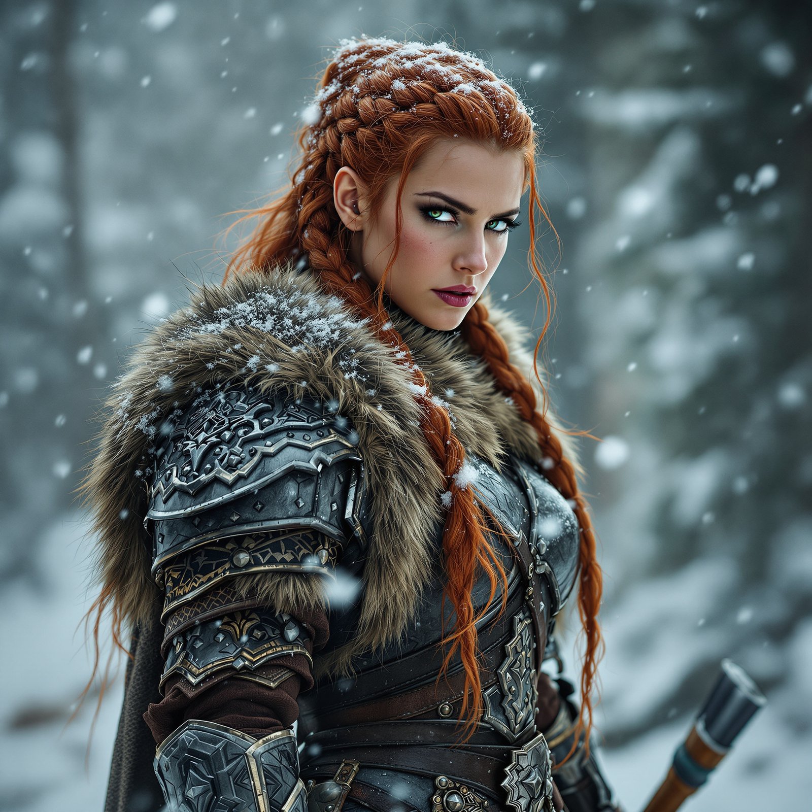 Guerrera vikinga en batalla